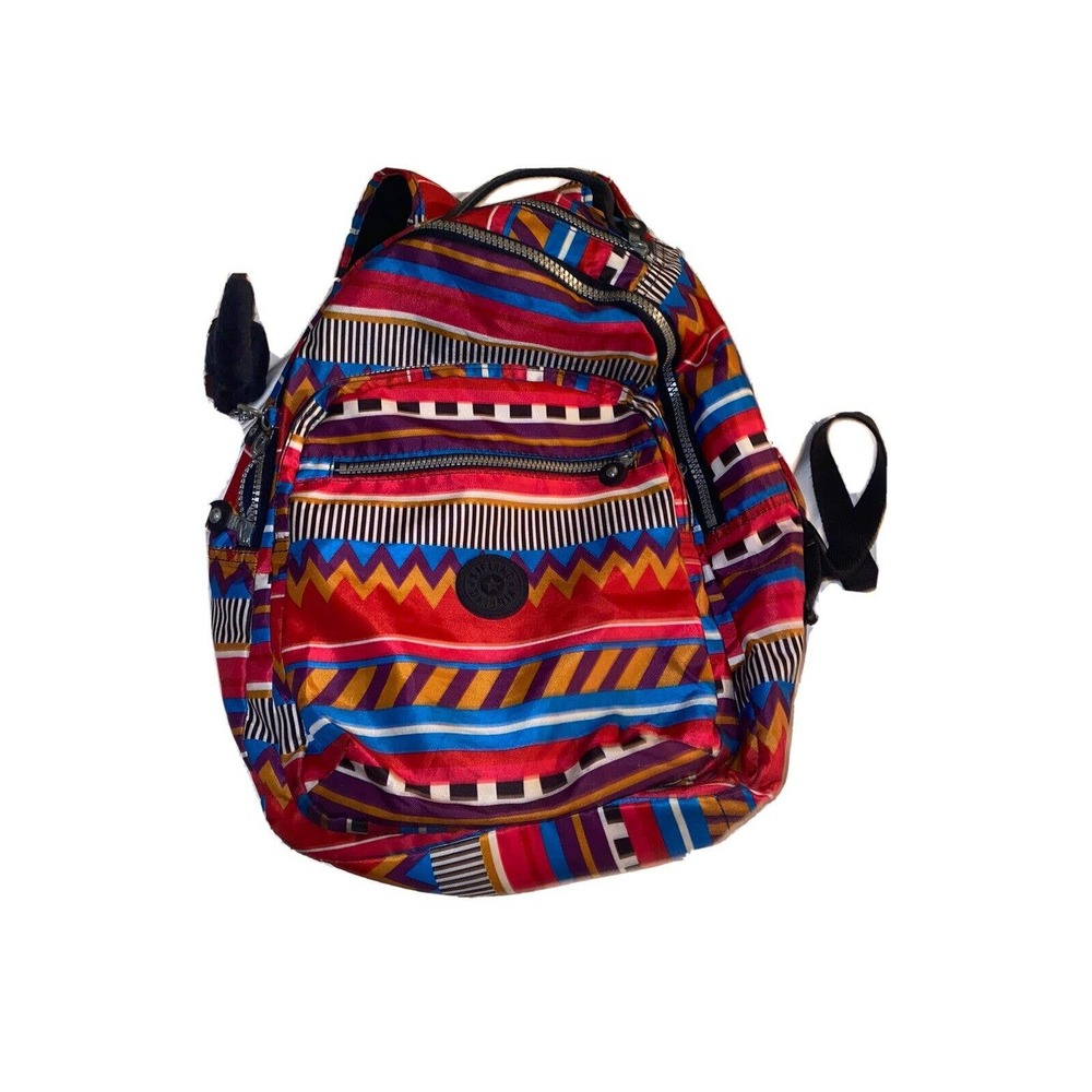 KIPLING CLAS‎ SEOUL NYLON 15" LARGE BACKPACK BAG WEEKEND TRAVEL Multicolor